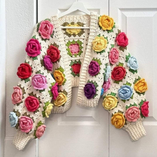 Crochet Rose Garden Jacket Cardigan Granny- Scrochet